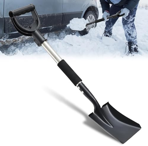 Starbover Gartenschaufel Klein, Robuste Blumenkelle Silber mit D-Griff 78cm, Leichte Handschaufel Metall für Erwachsene & Kinder, Allround-Schaufel zum Graben für Garten, Schnee & Camping