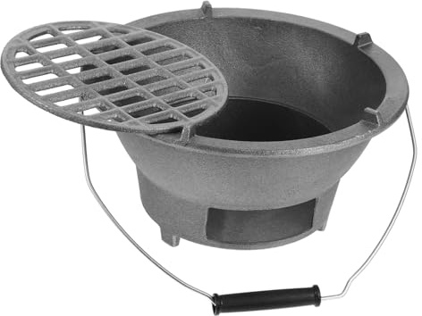 Supvox Holzkohlegrillofen Aus Gusseisen Tragbarer Grillofen Für Camping Kleiner Tischgrill Mit Holzkohle-brenner Für Outdoor-grillen Und Bbq