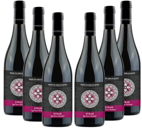 Tenute dello Jato - Sant'Anselmo Syrah Igt, vino rosso, fresco e tannico, profumi fruttati di mirtilli e ribes, note di fiori viola e sentori di spezie e cacao,13,5% vol,6x750ml