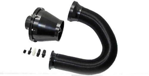 OGJFD Tubo Entrada Aire Kits De Filtro De Tubo Fuelle De Admisión De Aire Frío De 3 Pulgadas/76 Mm, Limpiador De Entrada De Aire Frío, Cabezal De Hongo Universal(Negro)