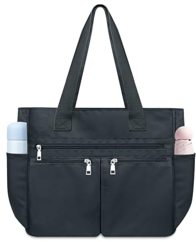 NEWIROVE Bolso Universidad Mujer, Bolsos Mujer Grande Tote Bag Universidad Multifuncional Bolso Portatil Nylon Impermeable Bolsos Grandes Para Trabajo Escuela Shopper, Gris