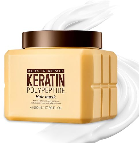 Mascarilla con Queratina, Tratamiento Capilar para Cabello Fino, Mascarilla Capilar Hidronutritiva, Hidratante Reparadora Antifrizz, Fortalecimiento Del Cabello