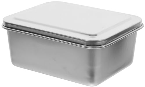 Hohopeti Teglia per Torta Tiramisù in Acciaio Resistente con Coperchio Stampo Quadrato Antiaderente Spesso Contenitore per Dolci e Biscotti Adatto a Conservazione Domestica