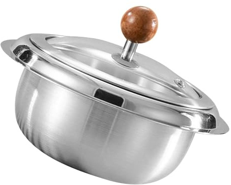 jojofuny Marmite à Ramen Coréenne en Acier Inoxydable avec Couvercle Hermétique Cuiseur à Nouilles Polyvalent Compatible Induction et Gaz pour Soupes Bibimbap et Pot-au-Feu Ustensile