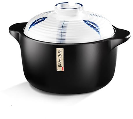 Pentole in argilla con coperchio, casseruola giapponese resistente al calore per stufati e zuppe, pentole calde in terracotta per cucinare deliziose zuppe