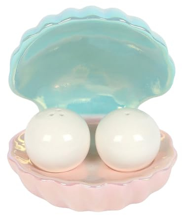 Clam Shell Salt and Pepper Shakers | Coastal Tableware Set
