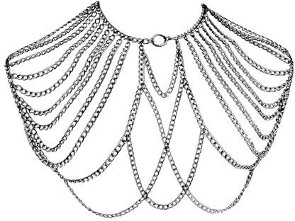 Collier d'épaule en alliage pour homme - Chaîne de corps - Bijoux de personnalité pour les boîtes de nuit et les fêtes de plage - Chaîne de corps élégante