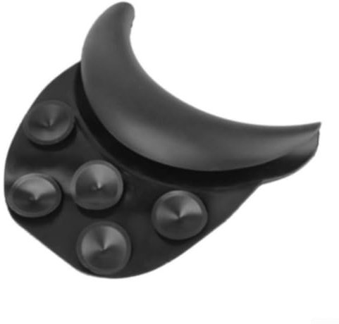 Cuscino per il collo del lavandino, in silicone, presa sicura, con ventose, supporto ergonomico di bellezza per i clienti, facile da pulire, nero, 19 x 18,5 cm