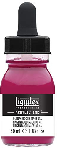 Liquitex 4260114 flüssige Professional Acrylfarben - Ink, Tusche, 30 ml, hochpigmentierte Airbrushfarbe, quinacridone magenta
