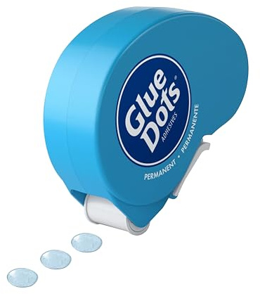 Glue Dots Dubbelsidig självhäftande punkter, Dot 'n Go permanent tejprulle, 200 poäng, hållbar, rund, 10 mm, mångsidig användning, gör-det-själv-hantverk och scrapbooking
