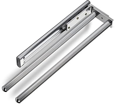 SOTECH Aluminium Handtuchhalter TED 2-armig Chrom poliert (325-487 mm, ausziehbar, drehbar) Teleskop-Wandhandtuchhalter für Bad oder Küche