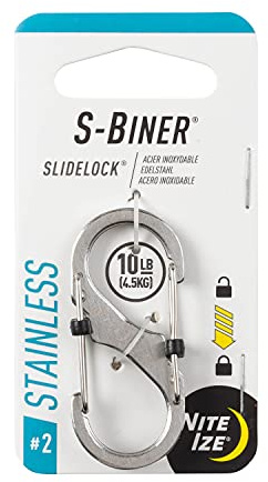 Nite Ize karbinhake S-Biner slidelock, silver, 2, NI-LSB2-11-R3