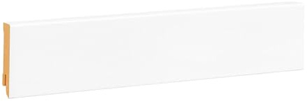 KGM Sockelleiste Hochglanz Modern MDF - Weiß, 2400 x 16 x 58 mm, 1 Stück | Fußleiste, foliert, für PVC, Vinyl, Laminat, PEFC-zertifiziert, RAL9016