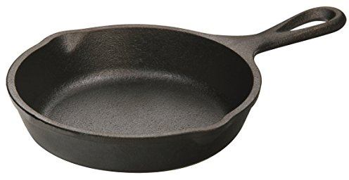 Lodge 12.7 cm / 5 inch Heat-Treated Pre-Seasoned Cast Iron Mini Round Skillet/Frying Pan, H5MS,Black