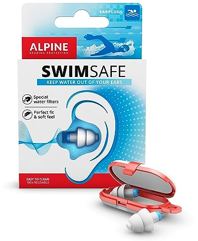 Alpine SwimSafe - Tappi per orecchie impermeabili per il nuoto, la piscina e gli sport acquatici - Tiene fuori l'acqua e previene le otiti - Comodo materiale ipoallergenico - Riutilizzabili