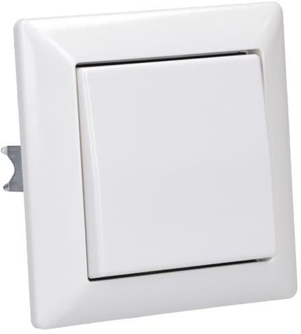 JUNG Serie A/AS Schalter Komplett-Set Alpinweiß | mit 506U Wippschalter, AS591WW Wippe, AS581WW Rahmen 1-fach
