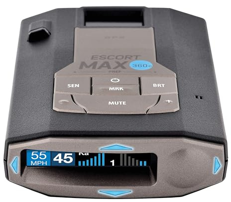 Escort MAX 360c Laser Radar Detector – Wi-Fi and Bluetooth Enabled, 360° Protection, Extreme Long Range, Voice Alerts, OLED Display, Escort Live, Black