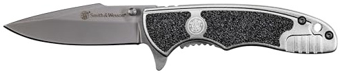 Smith & Wesson, Taschenmesser, Framelock, Klinge: 7 cm, Drop Point, G10, schwarz, Klappmesser, Extended Tang, Daumen Pin, Taschenclip