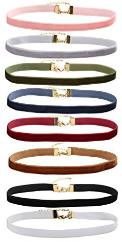 MILAKOO Velvet Choker Halskette Set Für Frauen Mädchen Gothic Tattoo Spitze Schwarz Choker 8 STÜCKE