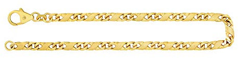 EDELIND Armband Herren 585 Gold Armreif Dollarkette 3.7 mm Bracelet 14 Karat Echt Gold mit Karabinerverschluss Länge 21 cm Gelbgold Armband für Männer mit Schmuck Geschenk Box Made in Germany