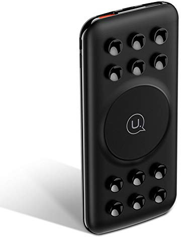 MYYING ELE Wireless Power Bank, 10000mAh Quick Charger External Battery Pack with Dual Input, 4 Output and Suction Cup Compatible Qi Enabled Smartphones Support 18W PD, QC 3.0, Black