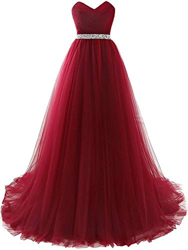 Misshow Robe Femme Longue Chic Soirée Dos Nu Epaule Nu Robe de Cocktail Longue Mariage en Tulle