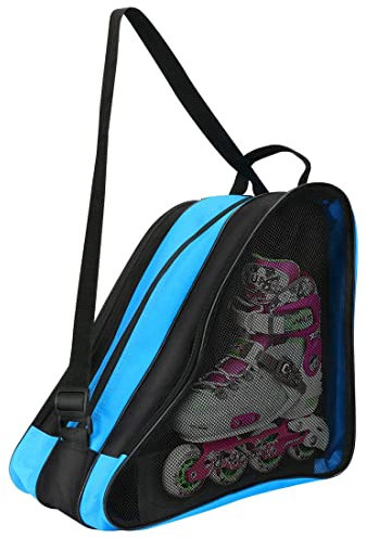 PERFETSELL Tasche Erwachsene Rollschuhetasche Blau Ice Skate Eishockey Bag Skischuhtasche mit Verstellbar Trageriemen Schlittschuhtasche Tasche für Eishockeyschlittschuhe für Herren Damen