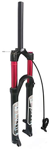 LvTu Mountainbike MTB Vorderrad Luft Gabel Feder 26 27,5 29 Zoll Federweg 140mm Stoßdämpfer QR 9mm Fahrradzubehör (Color : Straight Remote Lock Out, Size : 26 inch)