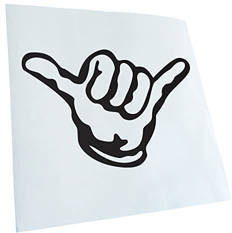 Kiwistar - Autoaufkleber - Mattschwarz - 15,5x10cm Hang loose - Alles locker - Shaka - Heckscheibe Auto Aufkleber wetterfest für Kfz LKW Mofa Truck - Sticker außen selbstklebend Tuning Zubehör für