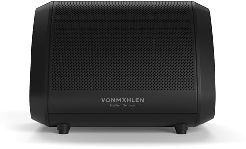 Vonmählen Air Beats Mini kabelloser Bluetooth Lautsprecher mit unverwechselbarem Sound – wasserdichte Musikbox für 13 Stunden Musikgenuss – kompatibel mit allen Bluetooth-fähigen Endgeräten in schwarz