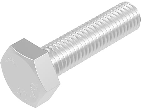 SECCARO Sechskantschraube M10 x 40 mm, Edelstahl V2A VA A2, DIN 933 / ISO 4017, Außensechskant, 20 Stück