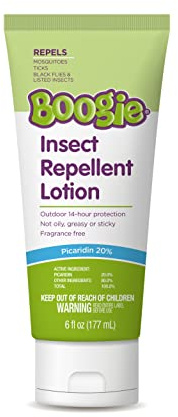 Boogie Insect Repellent Lotion for Mosquitoes, Ticks & Flies - 6 fl oz - DEET Alternative Mosquito Repellent - Up to 14-Hour Protection - Fragrance-Free
