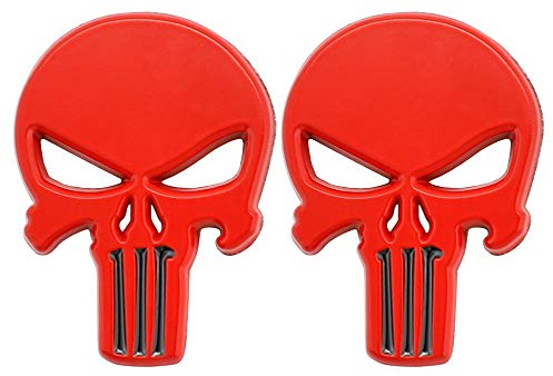 2 Stück 3D-Totenkopf-Emblem Metallaufkleber Totenkopf Autoaufkleber Autozubehör für Motorrad, LKW, Skateboards, Laptop, DIY-Aufkleber.