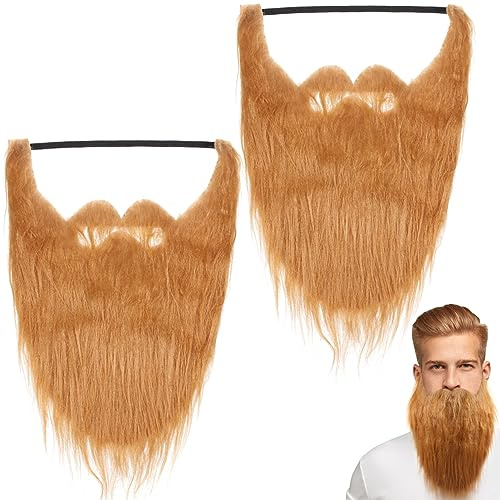 Homoyoyo 2stücke Halloween Fake Bart Masken Realistische Schnurrbärte Für Kostümpartys Elastisch Und Passend Für Erwachsene Und Zubehör Für Halloween Und Themenfeiern