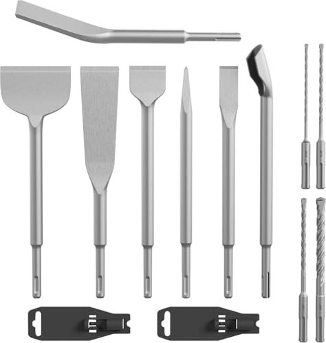 CSOOM Set di 11 scalpelli SDS Plus, per smontaggio di piastrelle in ceramica, per piastrelle in ceramica, per muratura, adatto per calcestruzzo, muratura, gesso, ecc..