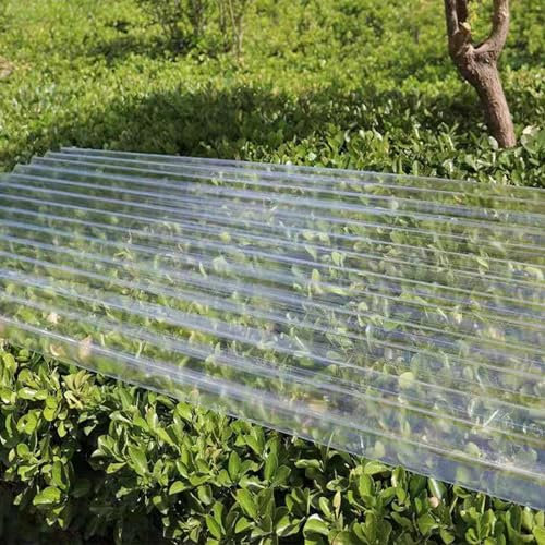 Stoßfeste Dachplatten,Hohe Lichtdurchlässigkeit Dachpaneele 1.5mm FRP-Tageslichtplatte,Anti-UV-Regen- und Schneefest Wellplatte Dachblech, für Gewächshäuser,Carports (0.9x2.1m/35x83in,10 Pcs)