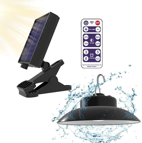 Honhoha Luci per ombrelli da esterno, Lampada da per ombrellone a 1LED con clip ad energia solare impermeabile Ombrello a LED ricaricabile per patio per da spiaggia, campeggio, decorazione