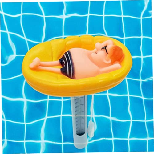 Comebachome Pool -Thermometer schwimmend leichtes Lesen, Cartoon -Mann -Pooltemperaturthermometer mit Schnur, Temperaturmesser für Schwimmbäder, Spa, Whirlpools