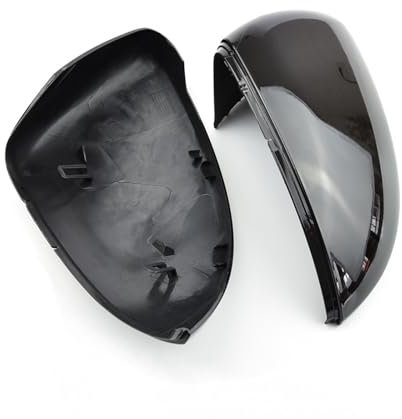 Auto Spiegelkappen Für Vw Für Golf 7 R Für MK7 7,5 Für GTI 2013-20 Für Touran L 2016-19 Carbon Faser Muster Shell Rück Seite Spiegel Abdeckung Kappen Rückspiegel Abdeckung(Bright Black.)