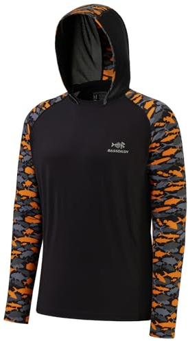 Bassdash UV Shirt Herren Kapuzenpullover UPF 50 Sonnenschutz Camo Funktion Hoodie UV-Schutz Langarm Angeln Shirt Atmungsaktiv