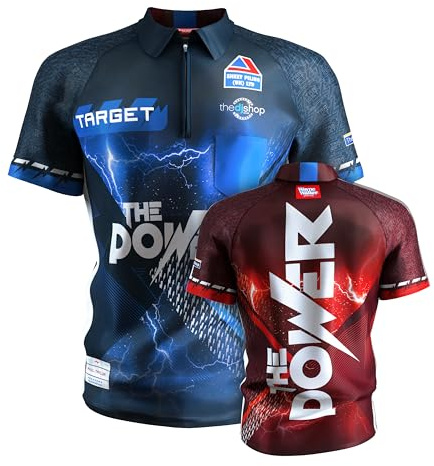 Target Darts Phil Taylor Dart Shirt 2025, Größe: L | Herren Darts Weltmeisterschaft Shirt, Coolplay kragenloses Dart-Top für Erwachsene, Dartboards Top Männer, The Power Player Edition T-Shirt