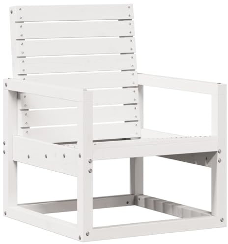 HETFTJN Loungesessel Gartenstuhl Balkonstuhl Balkon Sessel - Gartenstuhl Weiß 57,5x63x76 cm Massivholz Kiefer für Balcony Garden Terrassen Outdoor