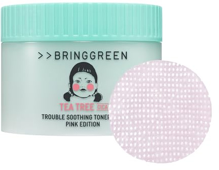 Bring Green Trouble Beruhigendes Toner-Pad, rosa Edition, Teebaum-Zika, Unisex, 90 Stück