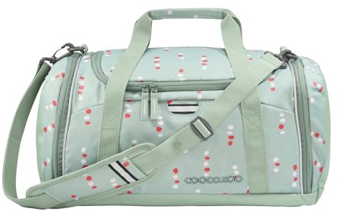 coocazoo Sporttasche „Dancing Dots“, Mint, Hauptfach, Nasswäschefach, Seitentasche, Reflektoren, 20 Liter, ab der 3. Klasse
