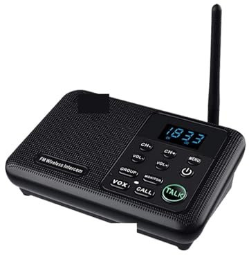 Citofono Citofoni wireless FM a 22 canali Home House Business Uffici Chiamata da stanza a stanza e amp; parlante 1 miglio a lungo raggio per le imprese(6 Unit Black)