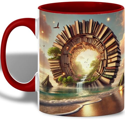 Tazas De Cerámica Espiral De Libros Para Amantes De Los Libros Tazas De Té Moderna Con Mango Tazza Di Latte, Para Cocina, Deportista, Bebidas Calientes, 330ml