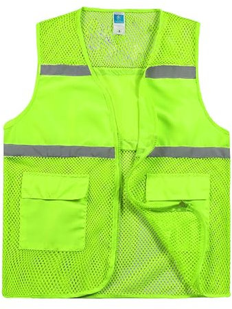 Foweknow Warnweste Erwachsene Sicherheitsweste Reflektierendes Warnschutzweste Herren Damen Mit Reißverschluss Und Taschen Arbeitsweste Atmungsaktiv Leicht Sportweste Modische Laufweste