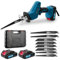 Sierra Sable 21V,Sierra Alternativa Inalámbrica con 2×2.0Ah Baterías y 8 Hojas de S𝐢erra,Velocidad Variable de 0-4000RPM,S𝐢erra Sable Inalámbrica con Luz LED,para Cortar Madera y Metal