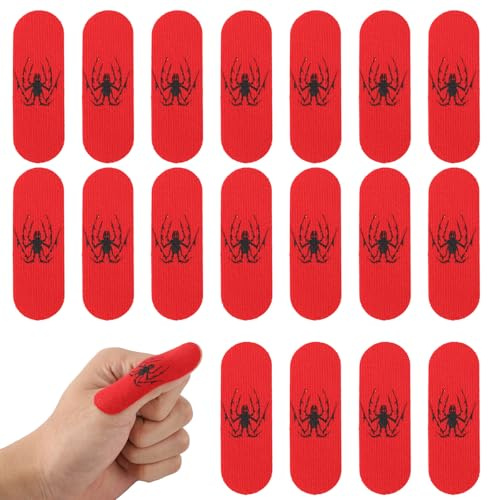 BOXOB 120pcs Araignée Ruban Pouce Bowling, Confort Protège-Pouce pour Quilleurs Ruban Doigts Anti-Transpiration pour Femmes Hommes Accessoires Bowling Indispensables Adhérence Améliorée (Rouge)