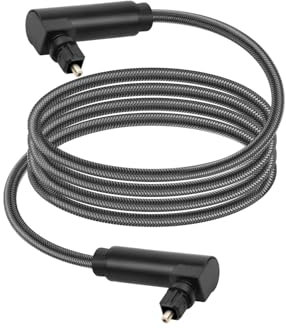 YANBORONSN Double 90 Degree Toslink Optical Audio Cable,360 Degree Swivel Digital Optical Audio Male to Male Cable for Home Soundbar,Theater,Sound Bar,TV 3M